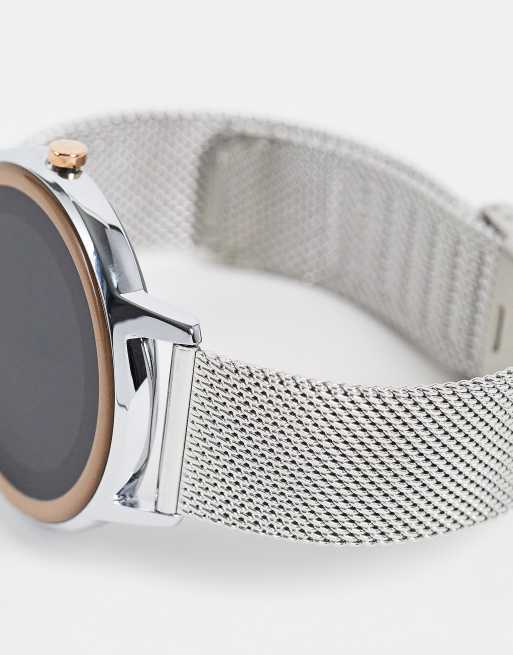 Silver mesh strap hot sale watch ladies