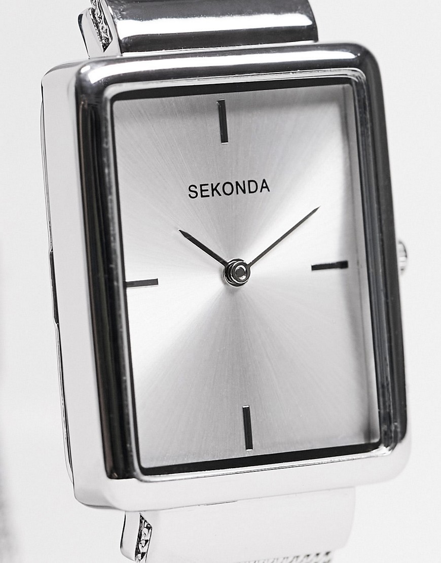Sekonda womens square watch with white dial-Silver