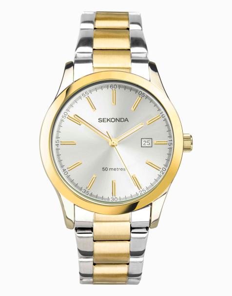 Sekonda Womens Taylor 34mm Analogue Watch with Two Tone Alloy Round Case, Two Tone Stainless Steel Bracelet and Silver Dial - view 1