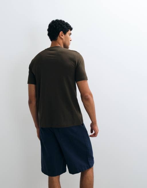 Selected 100% cotton heavyweight T-shirt in chocolate brown, 4 of 5