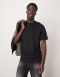 [Selected] Selected 100% cotton oversized heavyweight t-shirt in black M Black