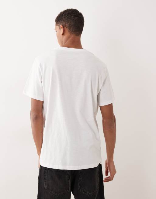 Selected 100% cotton regular fit t-shirt in white, 3 of 5