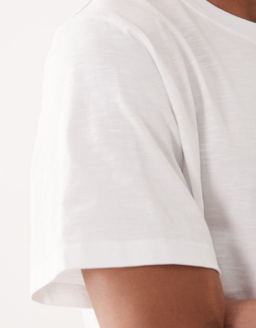 Selected 100% cotton regular fit t-shirt in white, 5 of 5