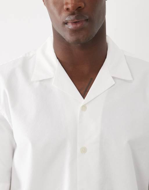 Selected 100% cotton short sleeve shirt in white, 4 of 5