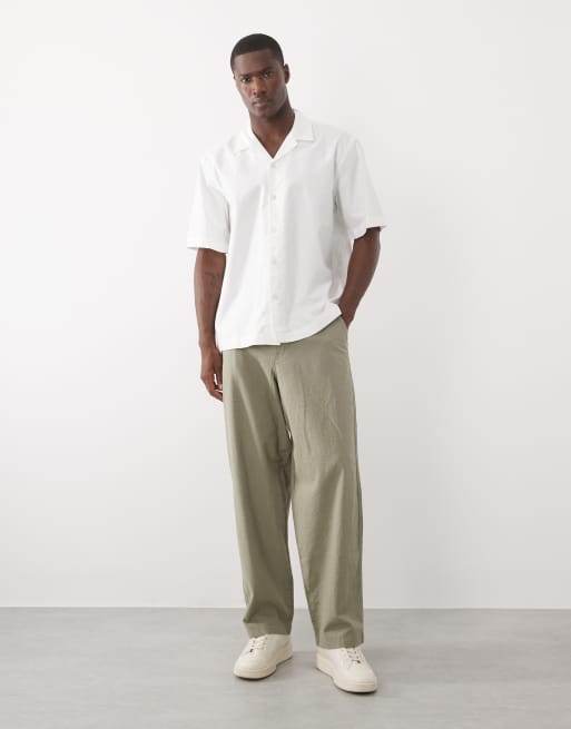Selected 100% cotton short sleeve shirt in white, 5 of 5