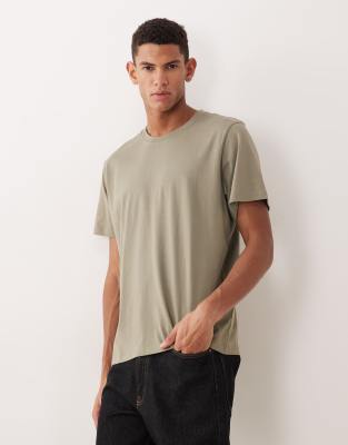 Selected 100% Cotton T-shirt In Green