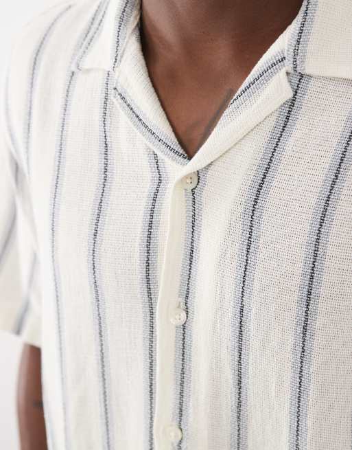 Selected 100% cotton textured in blue stripe (part of a set), 2 of 5