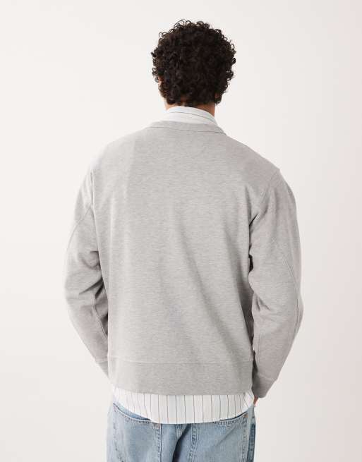 Selected 100% cotton vintage look sweatshirt in gray, 5 of 5