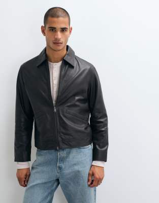 Selected 100% Leather Jacket In Black