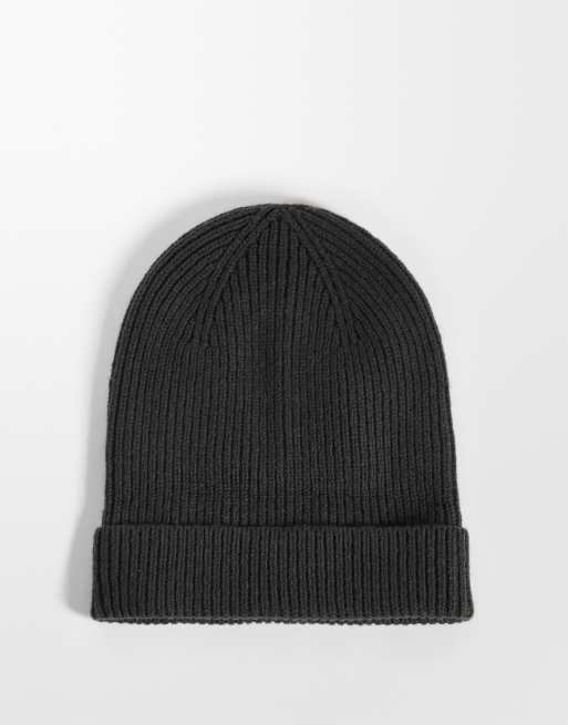 Selected 100% merino wool sailor beanie in earthy brown, 3 of 3