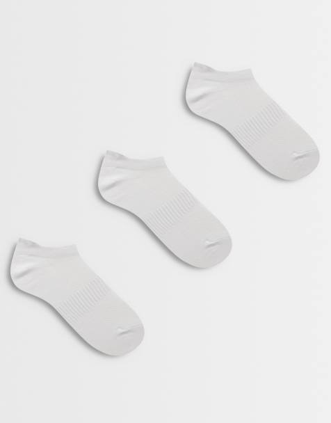 Selected 3 pack sneaker socks in white - view 1