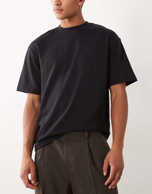 Selected – 3er-Pack schwere Oversize-T-Shirts in Weiß, Schwarz und Grau, 2 von 5