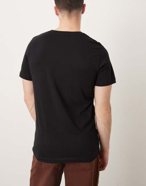 Selected – 3er-Pack schwere T-Shirts in Schwarz, Weiß und Marineblau mit regulärer Passform, 4 von 5