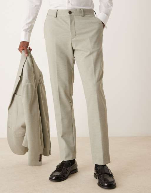 Selected Aitor regular fit trousers in green , 2 of 5