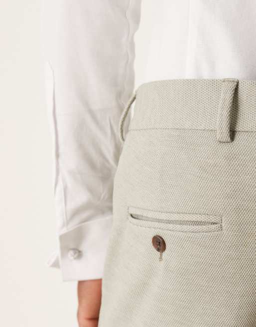 Selected Aitor regular fit trousers in green , 3 of 5
