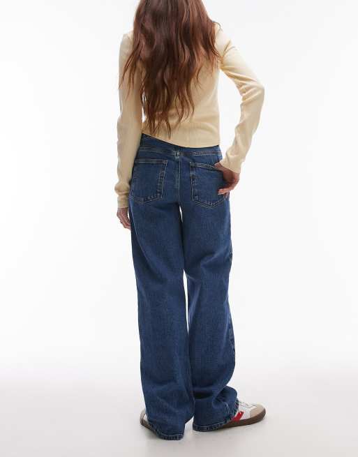Selected – Alice – Jeans mit weitem Bein in blauer Waschung, 2 von 5