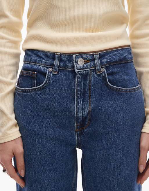 Selected – Alice – Jeans mit weitem Bein in blauer Waschung, 5 von 5