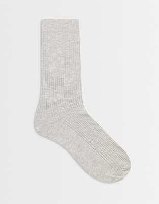 Selected ankle socks in light gray light gray melange 1790₽
