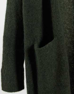 dark green knit cardigan