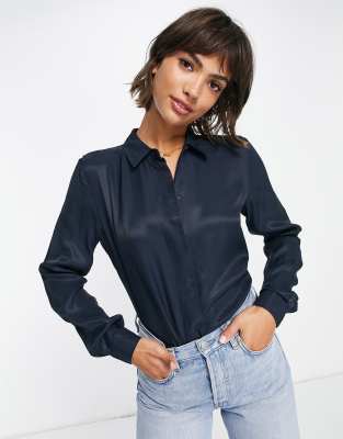 Selected Selected arabella shirt in dark sapphire-Blue