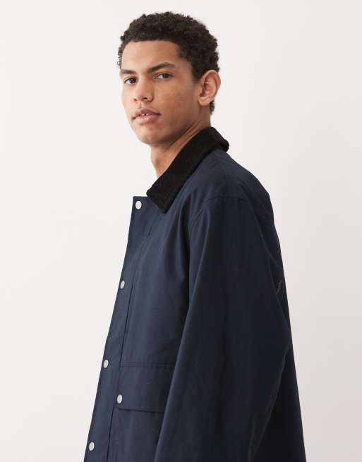 Selected barn jacket in navy, 4 of 5