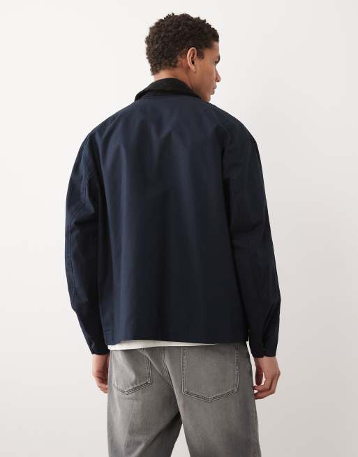 Selected barn jacket in navy, 5 of 5