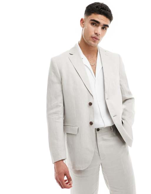 Selected - Beige habitjakke i hør , 2 af 5