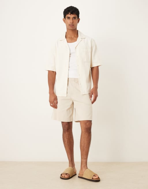 Selected - Beige shorts med løs pasform og elastisk talje , 3 af 5