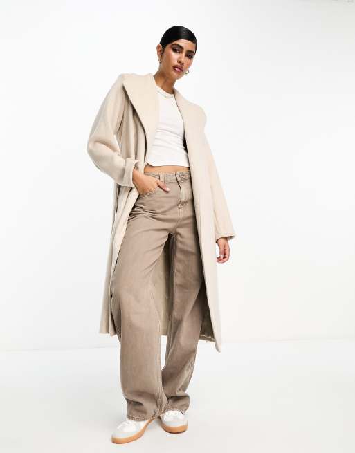 Selected belted formal coat in cream, 4 of 4
