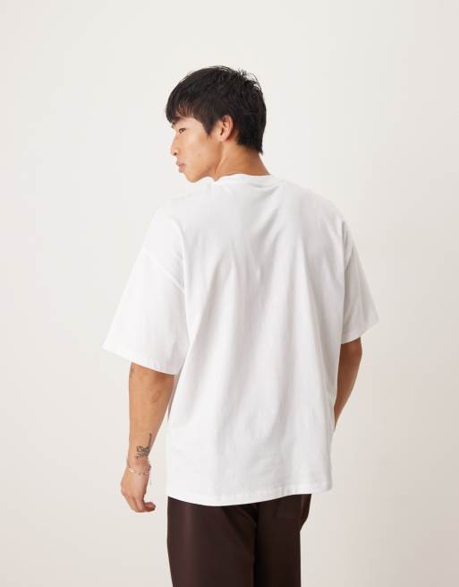 Selected – Biały T-shirt oversize z krajobrazowym nadrukiem z przodu , 3 z 4