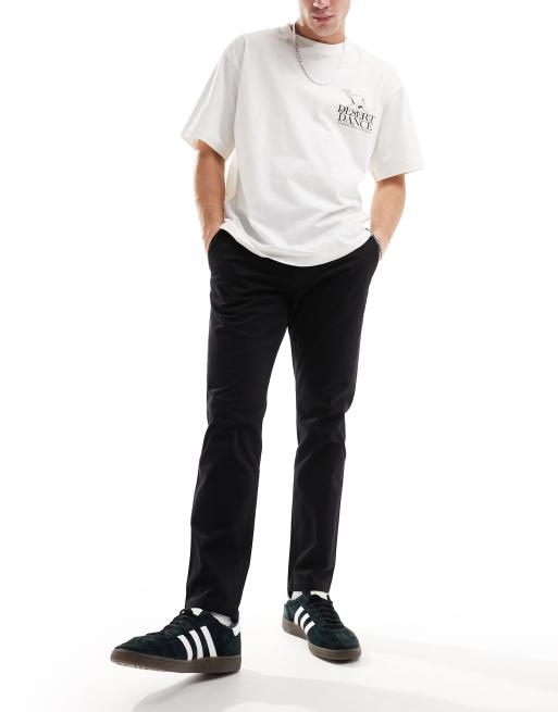 Selected Bill slim fit chinos in black 