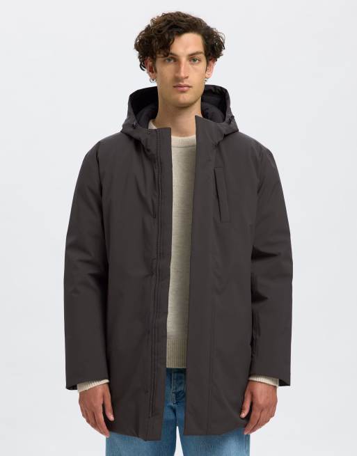 Selected – Blågrå parkas