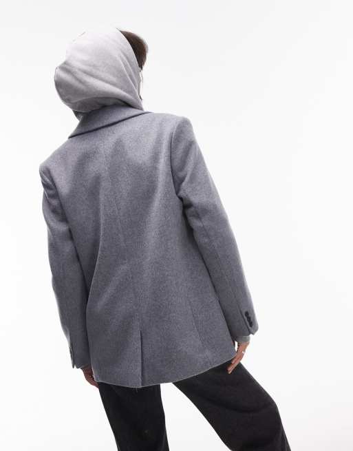 Selected – Blazer aus Wollmix in Grau, 2 von 4