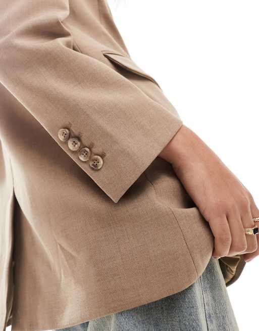 Selected - Blazer comodo beige, 3 di 4