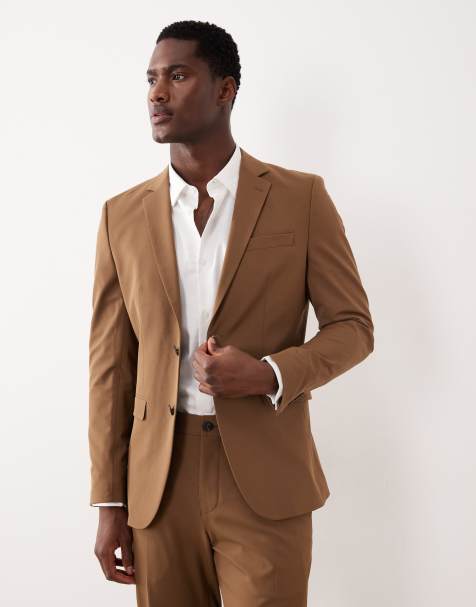 Selected - Blazer slim fit color cuoio scuro - view 1