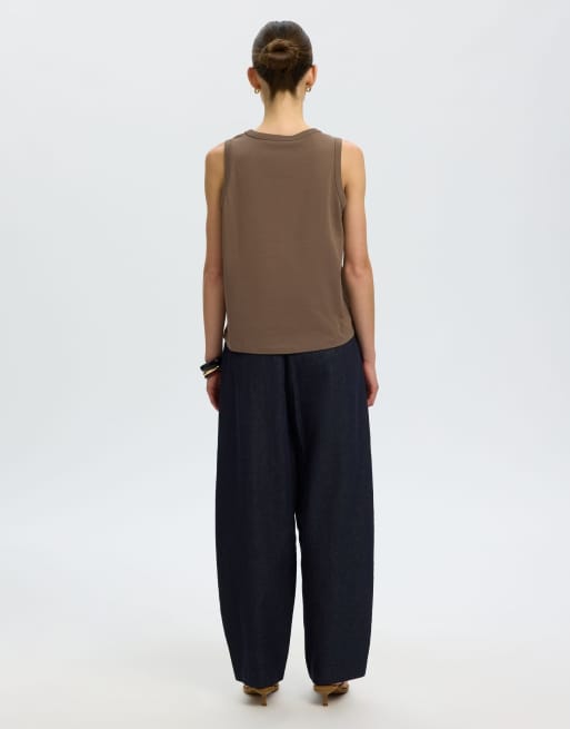 Selected blouse in chocoladebruin, 2 van 6