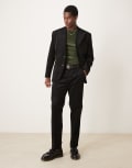 [Selected] Selected Bowie regular fit cord suit pants in black 46 Black