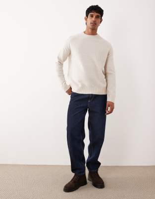 Selected Boxy Alpaca Blend Sweater In White