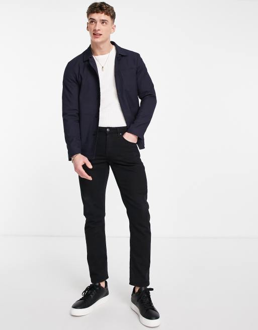 Selected boxy fit jacket in navy, 4 of 4