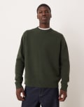 [Selected] Selected boxy knitted jumper in dark green XS Deep Forest