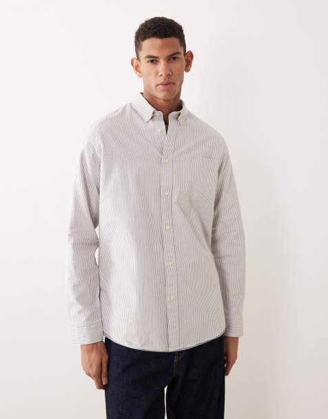 Selected – Braun gestreiftes Oxford-Hemd - view 1