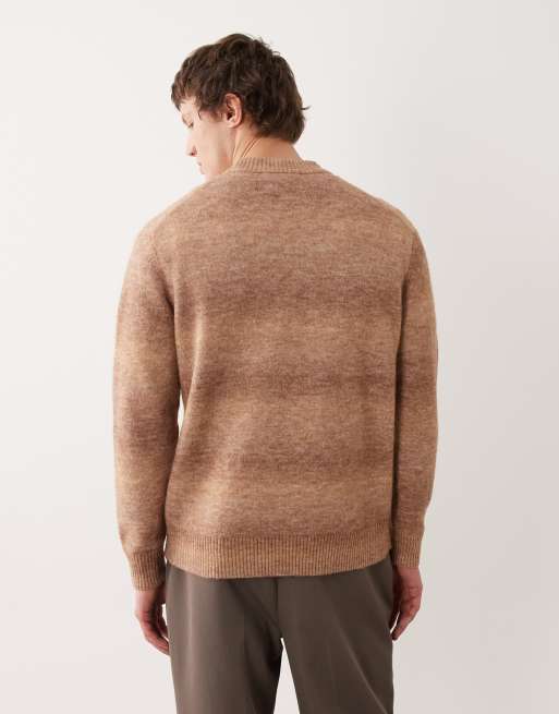 Selected – Brązowy dzianinowy sweter z efektem ombre, 3 z 5