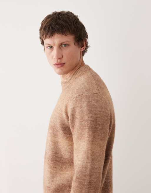 Selected – Brązowy dzianinowy sweter z efektem ombre, 4 z 5