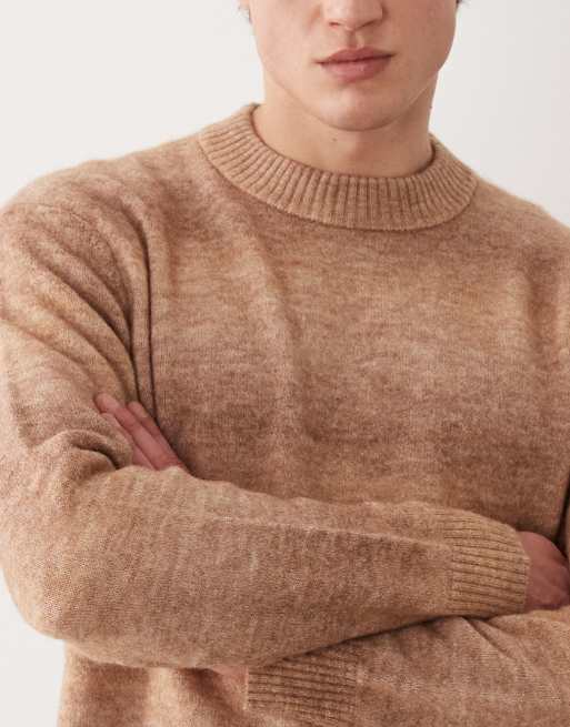 Selected – Brązowy dzianinowy sweter z efektem ombre, 5 z 5
