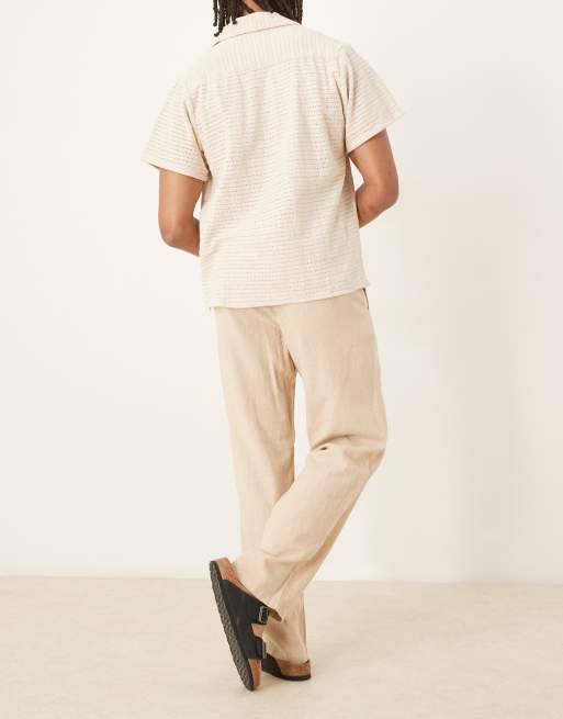 Selected – Brody – Gräddvita byxor i linnetyg och loose fit , 4 av 5