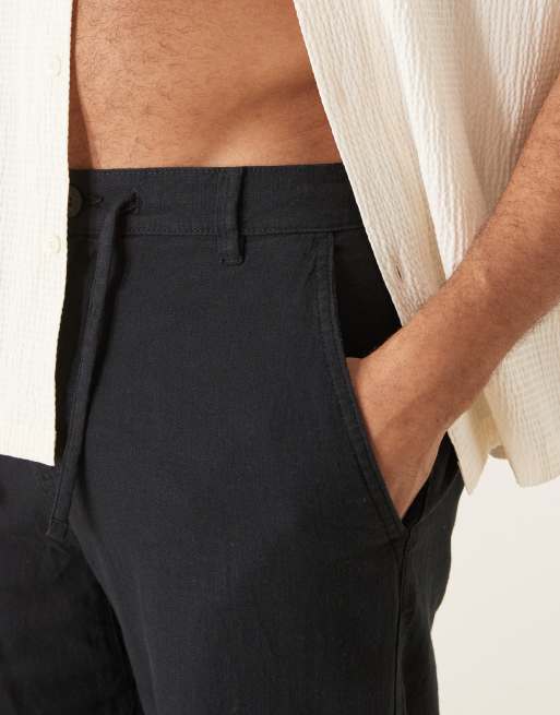 Selected – Brody – Svarta byxor i linnetyg och loose fit , 3 av 5