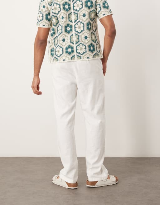 Selected – Brody – Vita byxor i linnetyg och loose fit , 3 av 5