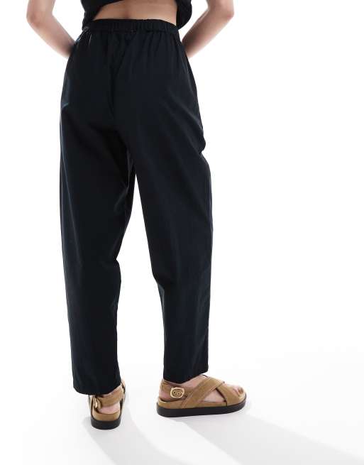 Selected - Broek met elastische taille in zwart, deel van co-ord set , 4 van 5
