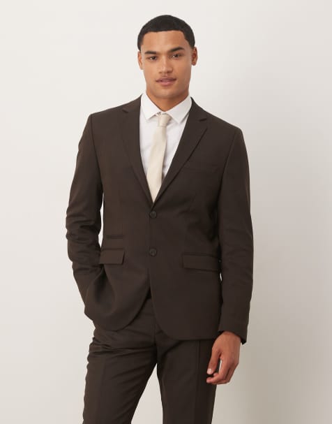 Selected - Brun blazer i uldblanding i slim fit - view 1