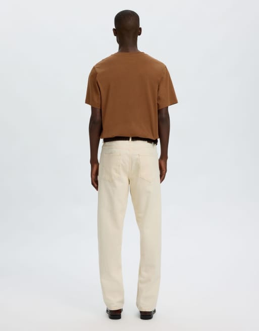 Selected – Brun t-shirt i regular fit och 100% bomull, 2 av 6